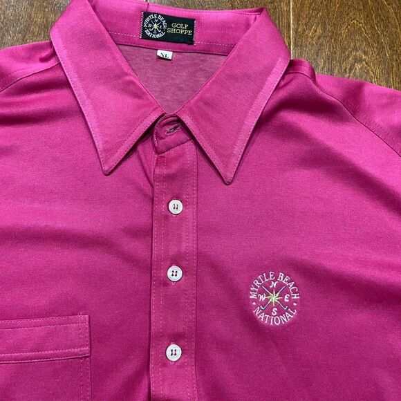 Myrtle Beach Golf Shoppe Vintage Pink Fuchsia Polo Men's Size Extra Large - Picture 2 of 8